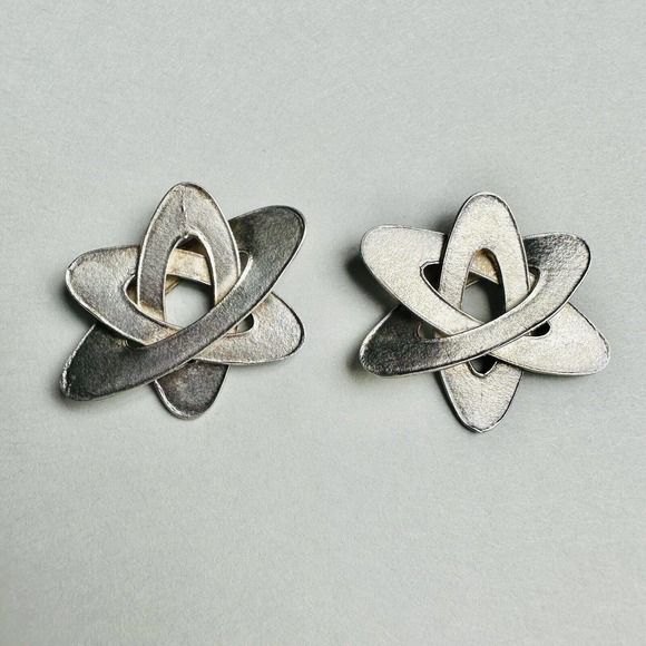 Vintage 925 Sterling Silver Earrings Dangle Stars Universe - Picture 1 of 4